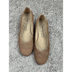 Walking Cradles Brown Suede Flats 5.5M Comfort Cushioned Ballet‎ Shoes